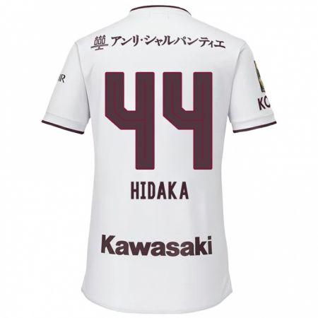 Kandiny Hombre Camiseta Mitsuki Hidaka #44 Blanco Rojo 2ª Equipación 2024/25 La Camisa Chile