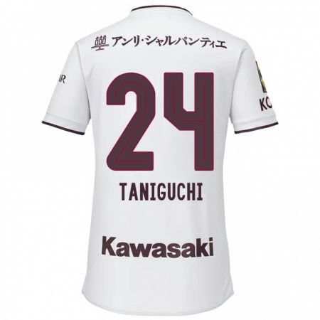 Kandiny Hombre Camiseta Hiroto Taniguchi #24 Blanco Rojo 2ª Equipación 2024/25 La Camisa Chile