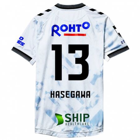 Kandiny Hombre Camiseta Kosei Hasegawa #13 Blanco Negro 2ª Equipación 2024/25 La Camisa Chile