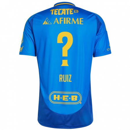 Kandiny Hombre Camiseta Luis Ruiz #0 Azul Amarillo 2ª Equipación 2024/25 La Camisa Chile