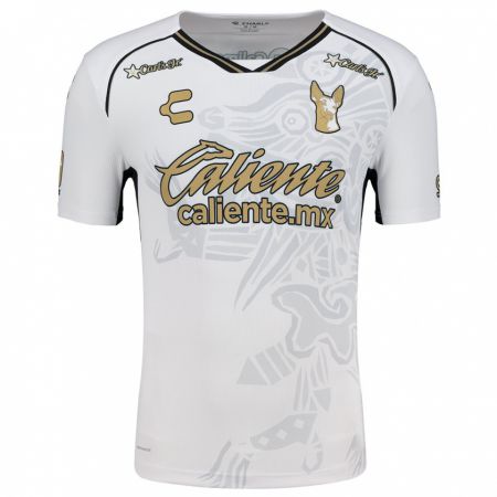 Kandiny Hombre Camiseta Dayán Gutiérrez #0 Blanco Negro 2ª Equipación 2024/25 La Camisa Chile