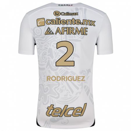 Kandiny Hombre Camiseta Antonio Rodríguez #2 Blanco Negro 2ª Equipación 2024/25 La Camisa Chile