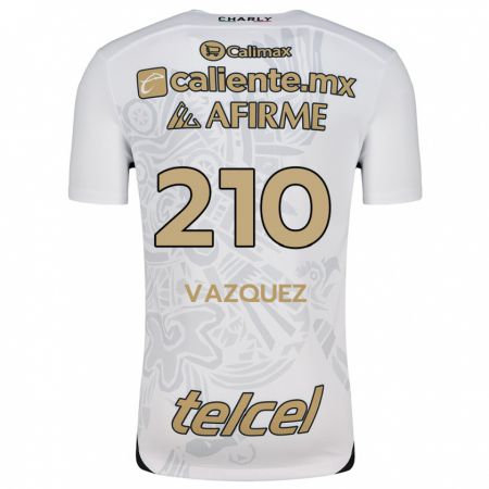 Kandiny Hombre Camiseta Daniel Vázquez #210 Blanco Negro 2ª Equipación 2024/25 La Camisa Chile