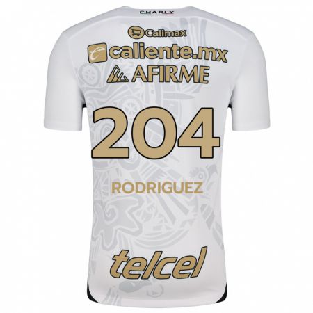 Kandiny Hombre Camiseta Jesús Rodríguez #204 Blanco Negro 2ª Equipación 2024/25 La Camisa Chile