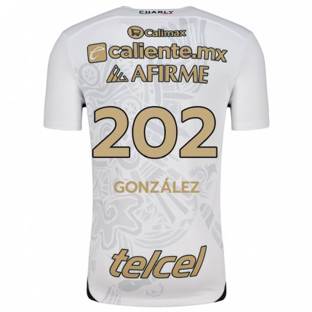 Kandiny Hombre Camiseta Joban González #202 Blanco Negro 2ª Equipación 2024/25 La Camisa Chile