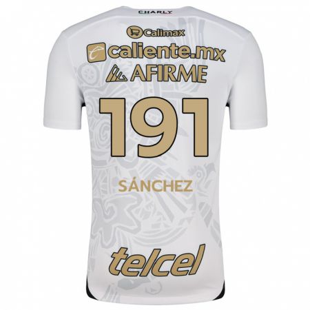 Kandiny Hombre Camiseta Diego Sánchez #191 Blanco Negro 2ª Equipación 2024/25 La Camisa Chile