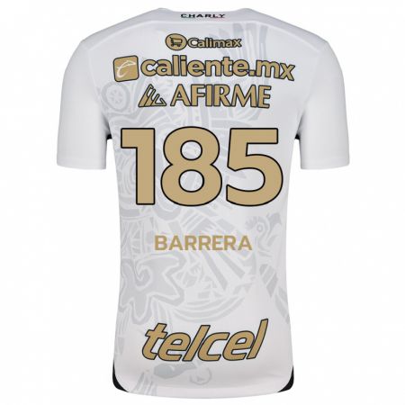 Kandiny Hombre Camiseta Geonathan Barrera #185 Blanco Negro 2ª Equipación 2024/25 La Camisa Chile