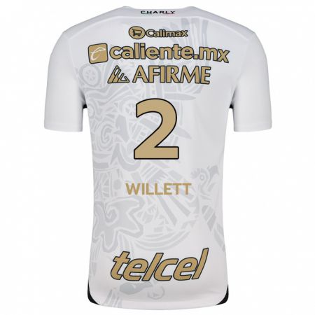 Kandiny Hombre Camiseta Adyson Willett #2 Blanco Negro 2ª Equipación 2024/25 La Camisa Chile