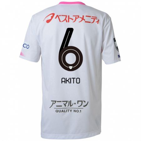 Kandiny Hombre Camiseta Akito Fukuta #6 Blanco Azul Rosa 2ª Equipación 2024/25 La Camisa Chile