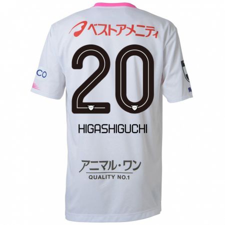 Kandiny Hombre Camiseta Aitaro Higashiguchi #20 Blanco Azul Rosa 2ª Equipación 2024/25 La Camisa Chile