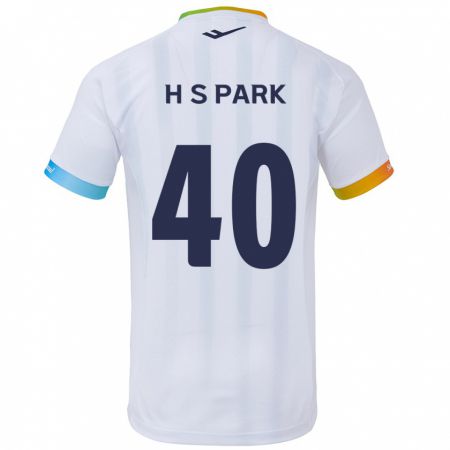 Kandiny Hombre Camiseta Seong-Hun Park #40 Blanco Azul 2ª Equipación 2024/25 La Camisa Chile