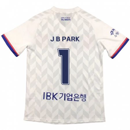 Kandiny Hombre Camiseta Bae-Jong Park #1 Blanco Azul 2ª Equipación 2024/25 La Camisa Chile