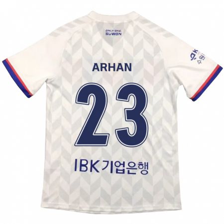 Kandiny Hombre Camiseta Pratama Arhan #23 Blanco Azul 2ª Equipación 2024/25 La Camisa Chile