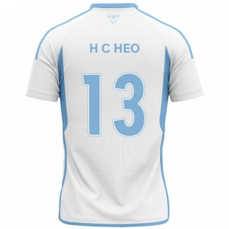 Kandiny Hombre Camiseta Chan-Hoe Heo #13 Blanco Azul 2ª Equipación 2024/25 La Camisa Chile