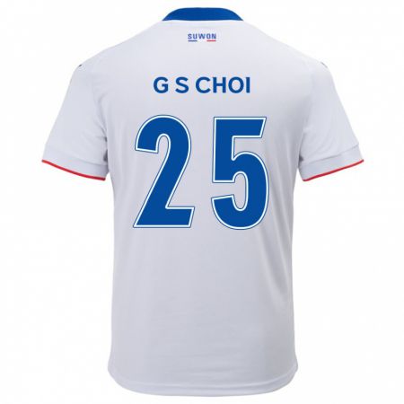 Kandiny Hombre Camiseta Sung-Geun Choi #25 Blanco Azul 2ª Equipación 2024/25 La Camisa Chile