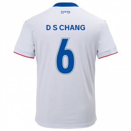 Kandiny Hombre Camiseta Se-Dong Chang #6 Blanco Azul 2ª Equipación 2024/25 La Camisa Chile