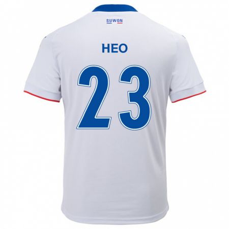 Kandiny Hombre Camiseta Hwan Heo #23 Blanco Azul 2ª Equipación 2024/25 La Camisa Chile