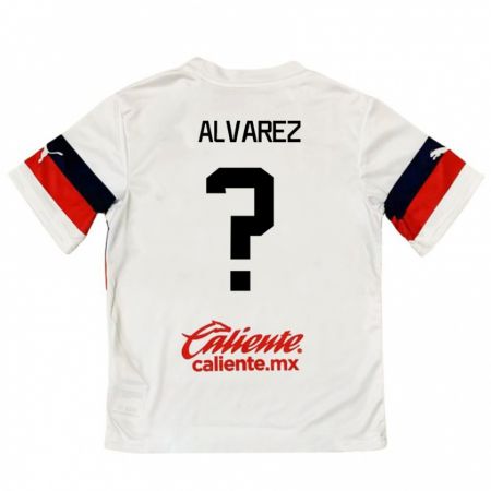 Kandiny Hombre Camiseta Sergio Álvarez #0 Blanco Rojo 2ª Equipación 2024/25 La Camisa Chile