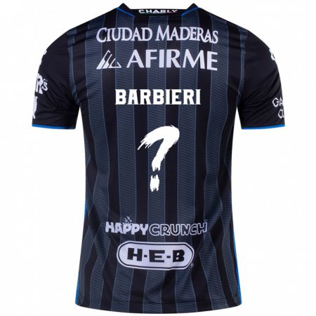 Kandiny Hombre Camiseta Miguel Barbieri #0 Blanco Negro 2ª Equipación 2024/25 La Camisa Chile