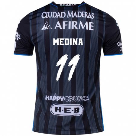 Kandiny Hombre Camiseta Alan Medina #11 Blanco Negro 2ª Equipación 2024/25 La Camisa Chile