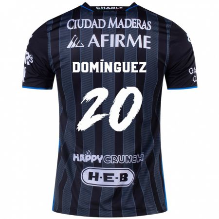 Kandiny Hombre Camiseta Misael Domínguez #20 Blanco Negro 2ª Equipación 2024/25 La Camisa Chile