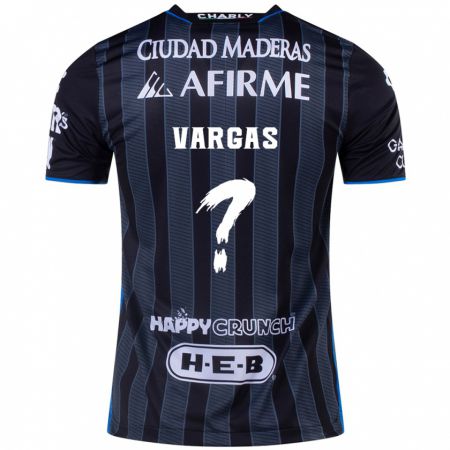 Kandiny Hombre Camiseta Leonardo Vargas #0 Blanco Negro 2ª Equipación 2024/25 La Camisa Chile