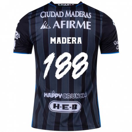 Kandiny Hombre Camiseta Héctor Madera #188 Blanco Negro 2ª Equipación 2024/25 La Camisa Chile