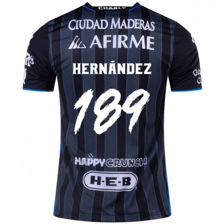 Kandiny Hombre Camiseta Sebastián Hernández #189 Blanco Negro 2ª Equipación 2024/25 La Camisa Chile