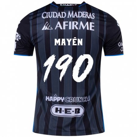 Kandiny Hombre Camiseta Eduardo Mayén #190 Blanco Negro 2ª Equipación 2024/25 La Camisa Chile