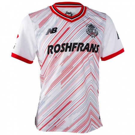 Kandiny Hombre Camiseta Yosthin Mendoza #0 Blanco Rojo 2ª Equipación 2024/25 La Camisa Chile