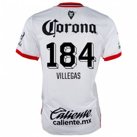 Kandiny Hombre Camiseta Abraham Villegas #184 Blanco Rojo 2ª Equipación 2024/25 La Camisa Chile