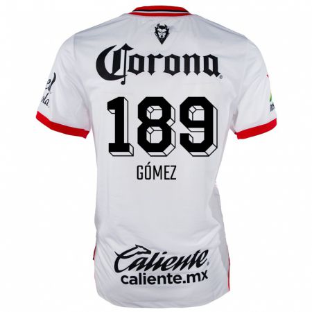 Kandiny Hombre Camiseta Enrique Gómez #189 Blanco Rojo 2ª Equipación 2024/25 La Camisa Chile