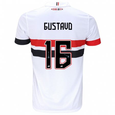 Kandiny Mujer Camiseta Luiz Gustavo #16 Blanco Rojo Negro 1ª Equipación 2024/25 La Camisa Chile