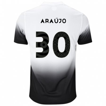 Kandiny Mujer Camiseta Matheus Araújo #30 Blanco Negro 1ª Equipación 2024/25 La Camisa Chile