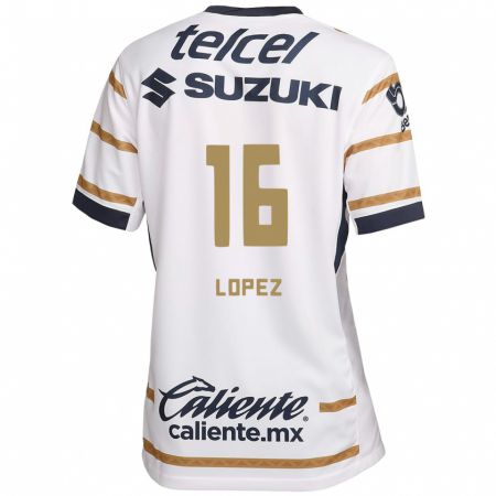 Kandiny Mujer Camiseta Samantha Lopez #16 Obsidiana Blanca 1ª Equipación 2024/25 La Camisa Chile