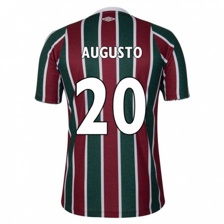 Kandiny Mujer Camiseta Renato Augusto #20 Verde Granate Blanco 1ª Equipación 2024/25 La Camisa Chile