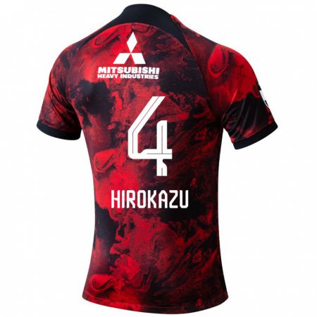 Kandiny Mujer Camiseta Hirokazu Ishihara #4 Negro Rojo 1ª Equipación 2024/25 La Camisa Chile