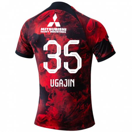 Kandiny Mujer Camiseta Tomoya Ugajin #35 Negro Rojo 1ª Equipación 2024/25 La Camisa Chile