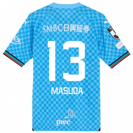 Kandiny Mujer Camiseta Hinata Masuda #13 Azul Celeste 1ª Equipación 2024/25 La Camisa Chile