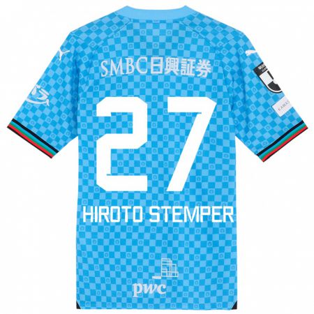 Kandiny Mujer Camiseta Luka Hiroto Stemper #27 Azul Celeste 1ª Equipación 2024/25 La Camisa Chile