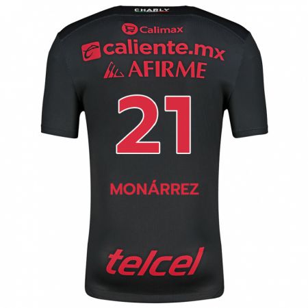 Kandiny Mujer Camiseta Fernando Monárrez #21 Negro Rojo 1ª Equipación 2024/25 La Camisa Chile