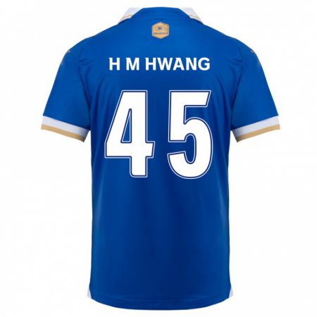 Kandiny Mujer Camiseta Myung-Hyun Hwang #45 Azul Blanco 1ª Equipación 2024/25 La Camisa Chile