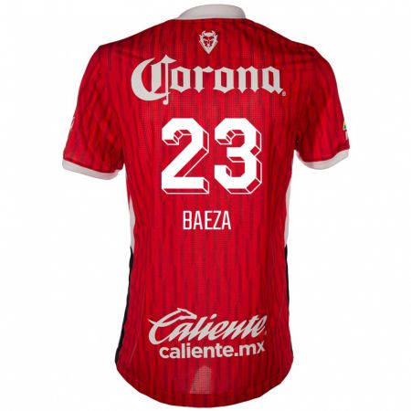 Kandiny Mujer Camiseta Claudio Baeza #23 Rojo Blanco 1ª Equipación 2024/25 La Camisa Chile