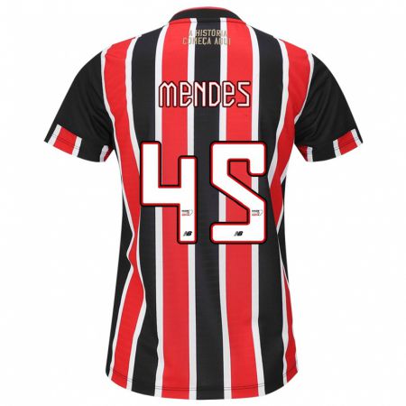 Kandiny Mujer Camiseta Nathan Mendes #45 Negro Rojo Blanco 2ª Equipación 2024/25 La Camisa Chile