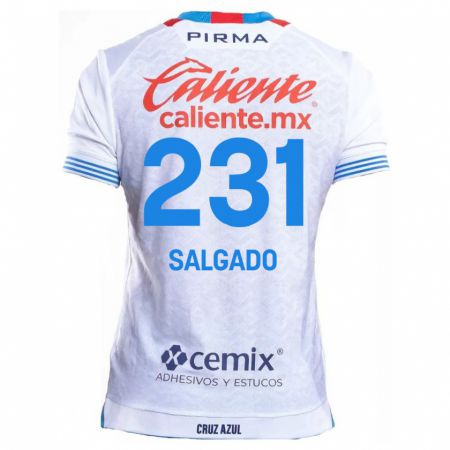 Kandiny Mujer Camiseta Bruno Salgado #231 Blanco Azul 2ª Equipación 2024/25 La Camisa Chile