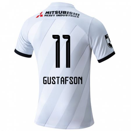 Kandiny Mujer Camiseta Samuel Gustafson #11 Gris Blanco 2ª Equipación 2024/25 La Camisa Chile