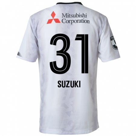 Kandiny Mujer Camiseta Kaede Suzuki #31 Blanco Negro 2ª Equipación 2024/25 La Camisa Chile