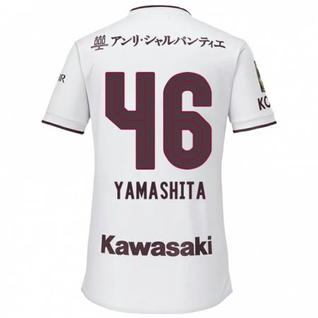 Kandiny Mujer Camiseta Hiroto Yamashita #46 Blanco Rojo 2ª Equipación 2024/25 La Camisa Chile