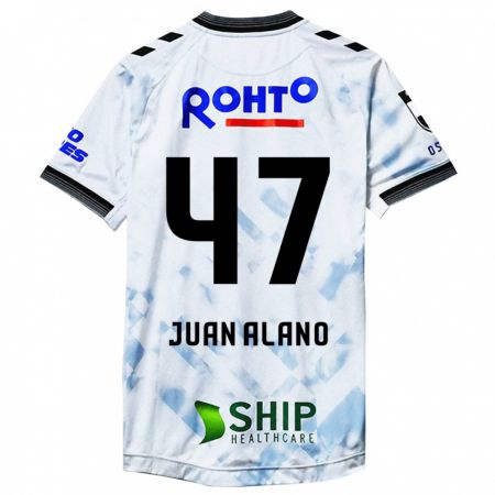 Kandiny Mujer Camiseta Juan Alano #47 Blanco Negro 2ª Equipación 2024/25 La Camisa Chile