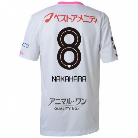 Kandiny Mujer Camiseta Hikaru Nakahara #8 Blanco Azul Rosa 2ª Equipación 2024/25 La Camisa Chile